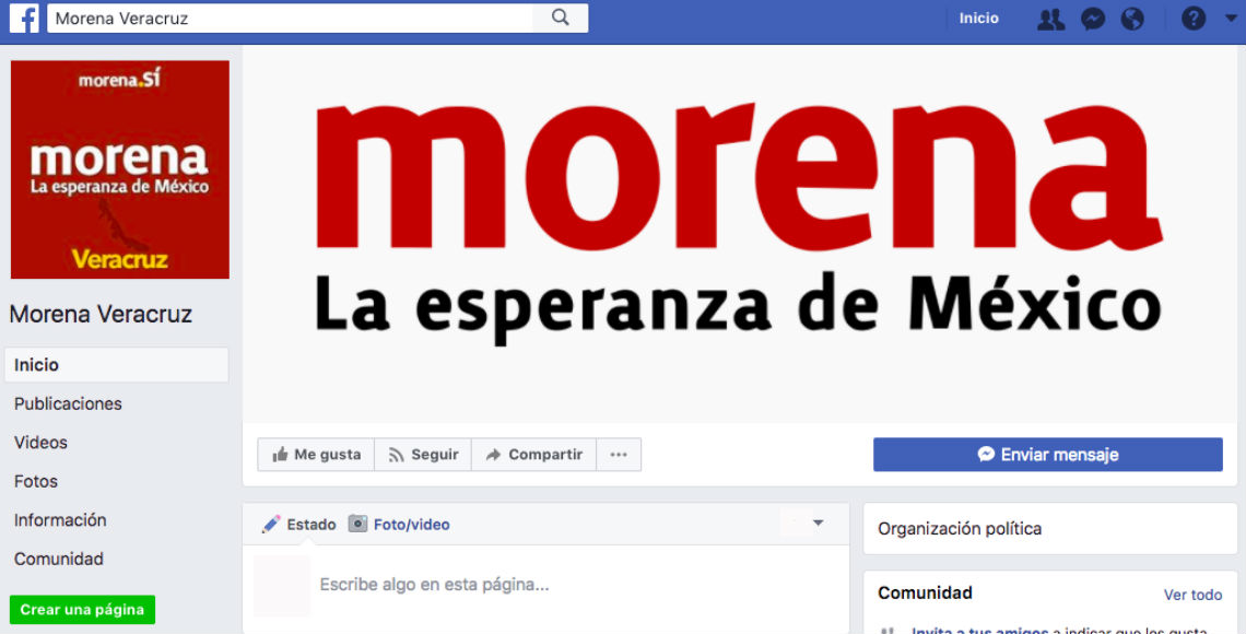 Difunde página de Facebook noticias falsas de Morena Veracruz