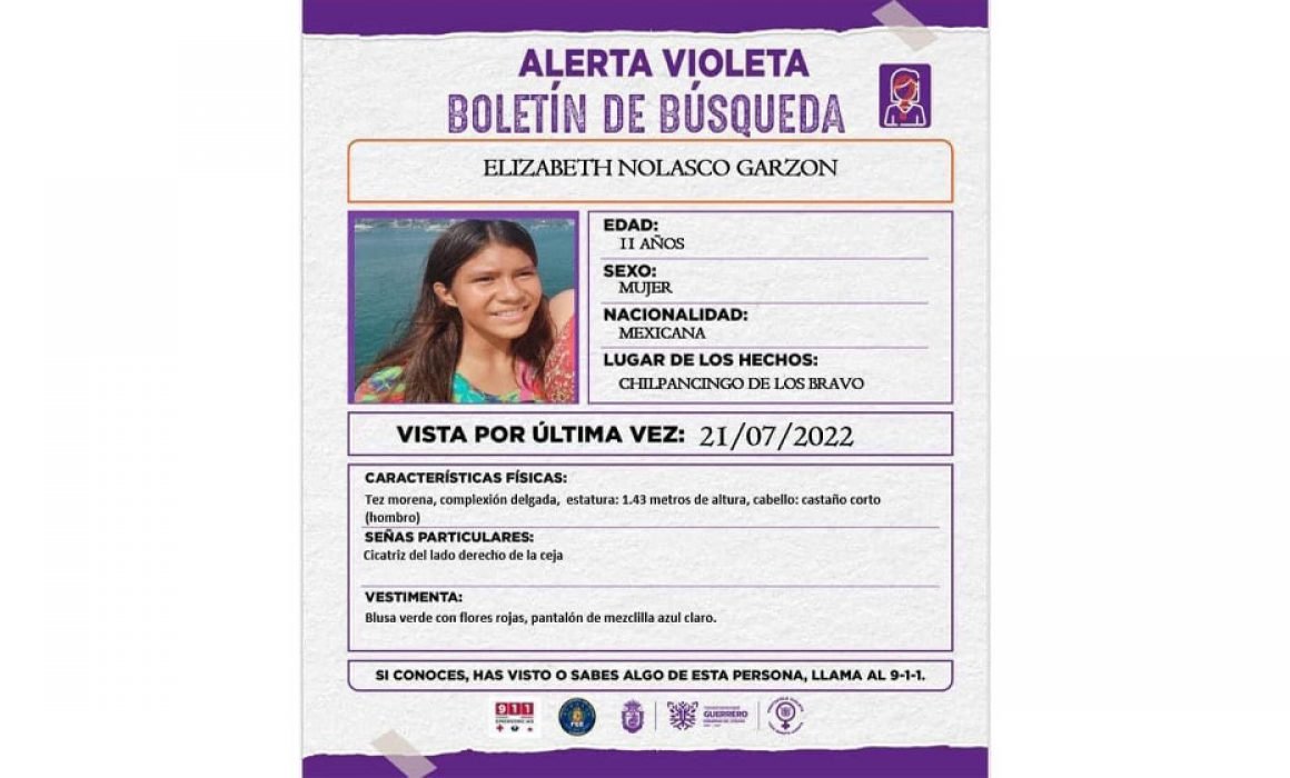 Desaparece una niña de 11 años en Chilpancingo - Quadratín México