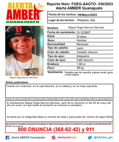 Alerta Amber Guanajuato activada.