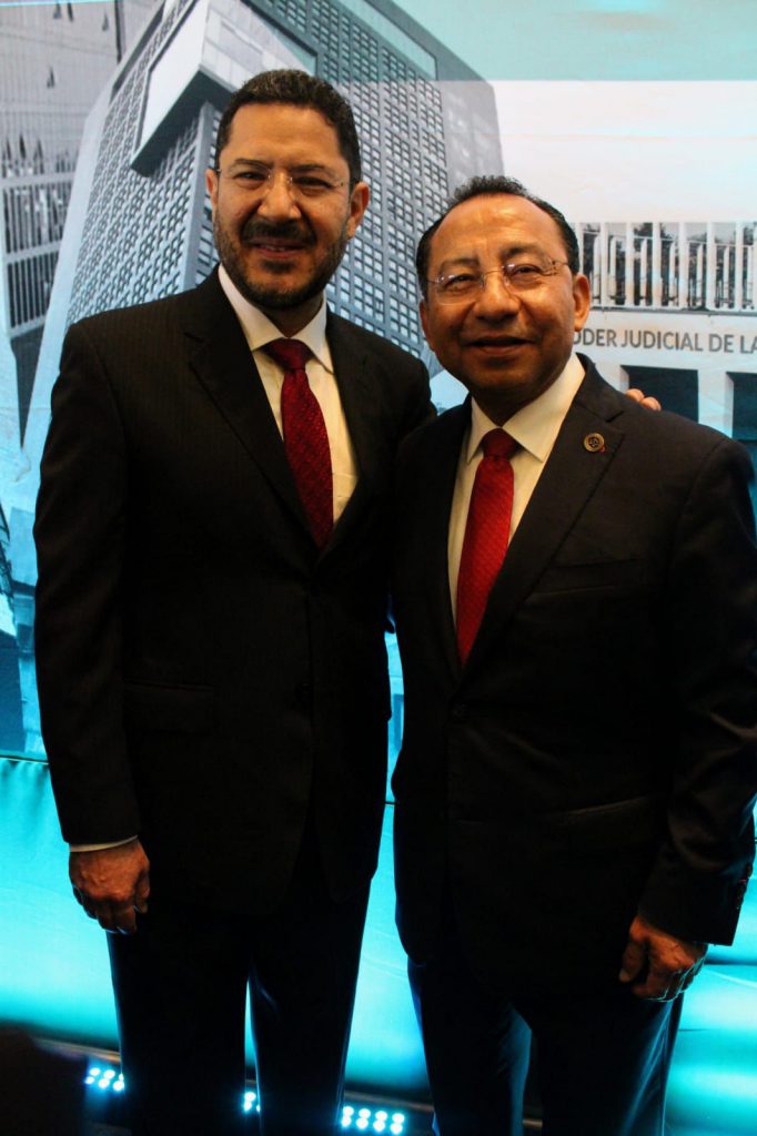 El Jefe de Gobierno de la Ciudad de México, Martí Batres, con el presidente del Poder Judicial, Magistrado Rafael Guerra Álvarez.