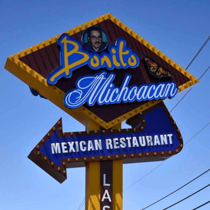 Anuncio del restaurante Bonito Michoacán en Las Vegas. Foto: Facebook Bonito Michoacán