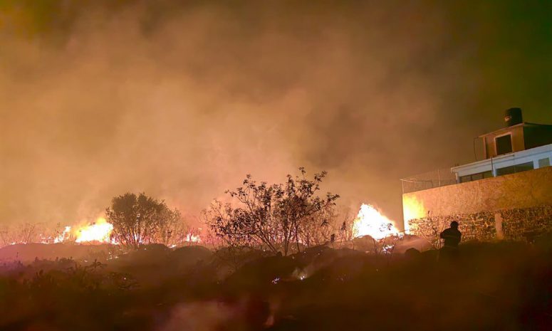 Arden cerca de 2 hectáreas de pasto seco y hojarasca en San Pedro Mártir