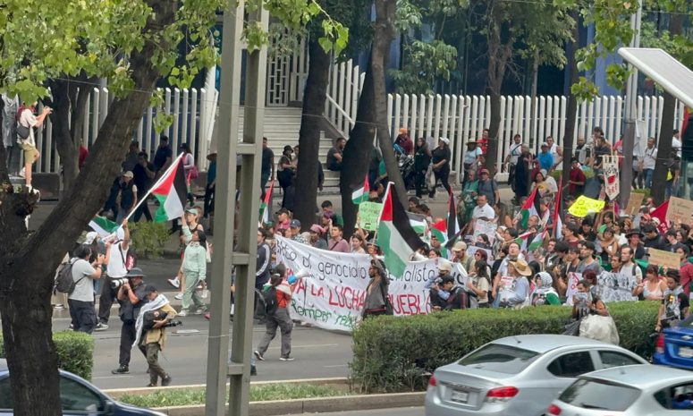Avanza en Reforma apoyo a Palestina: Alto a la masacre y al genocidio