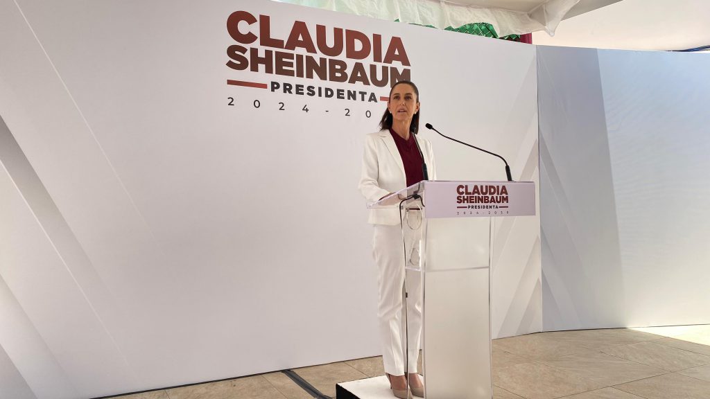 Claudia Sheinbaum durante la conferencia de prensa. Foto: Adrián Núñez/Quadratín México