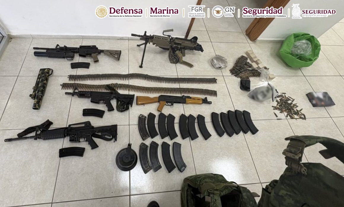 Armas aseguradas en Sinaloa