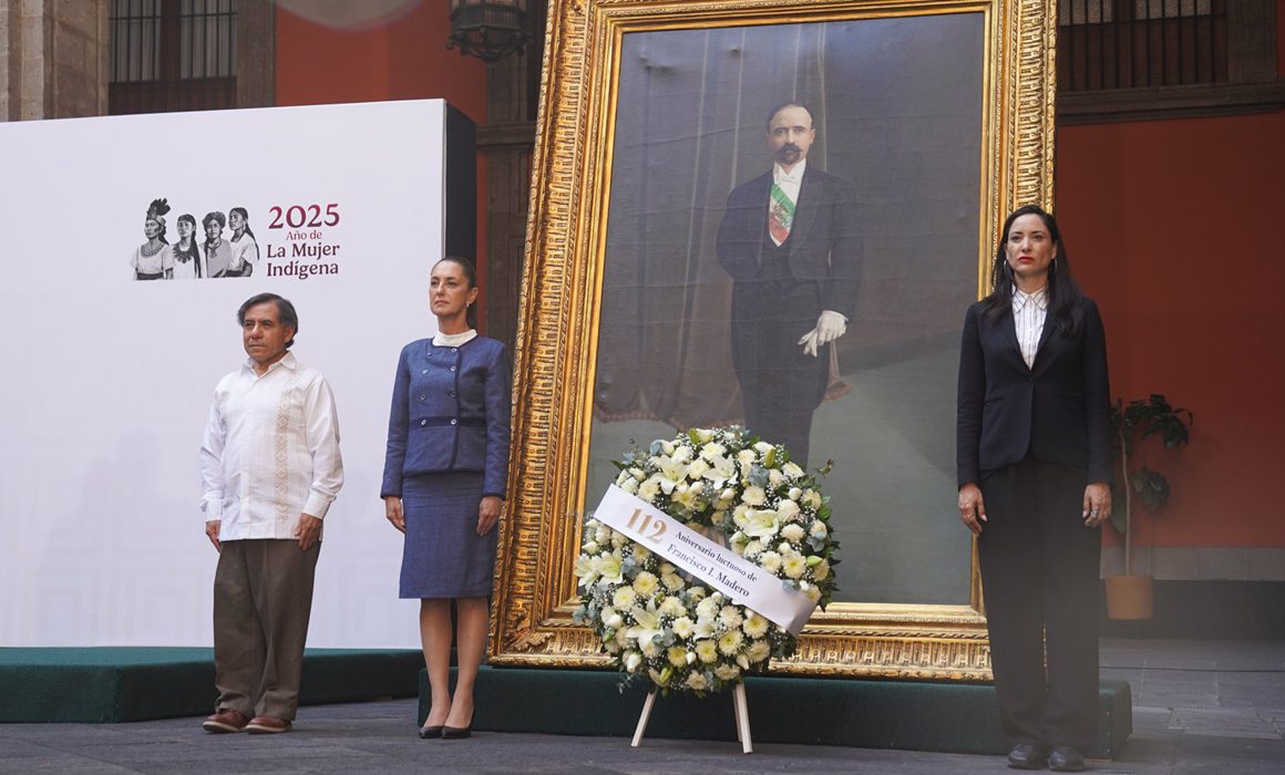 Sheinbaum en 112 Aniversario Luctuoso de Francisco I. Madero en Palacio Nacional