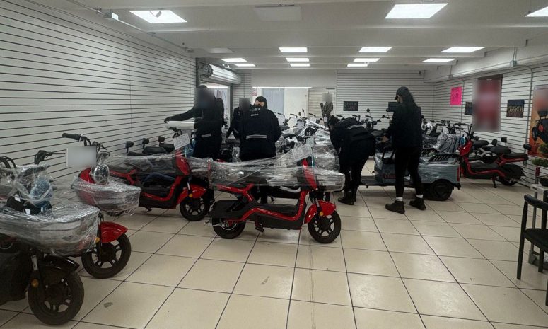 Aseguran 237 bicicletas eléctricas en 12 locales del Centro