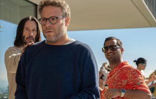 Como ángel, trae Keanu Reeves Good fortune a Seth Rogen y Aziz Ansari