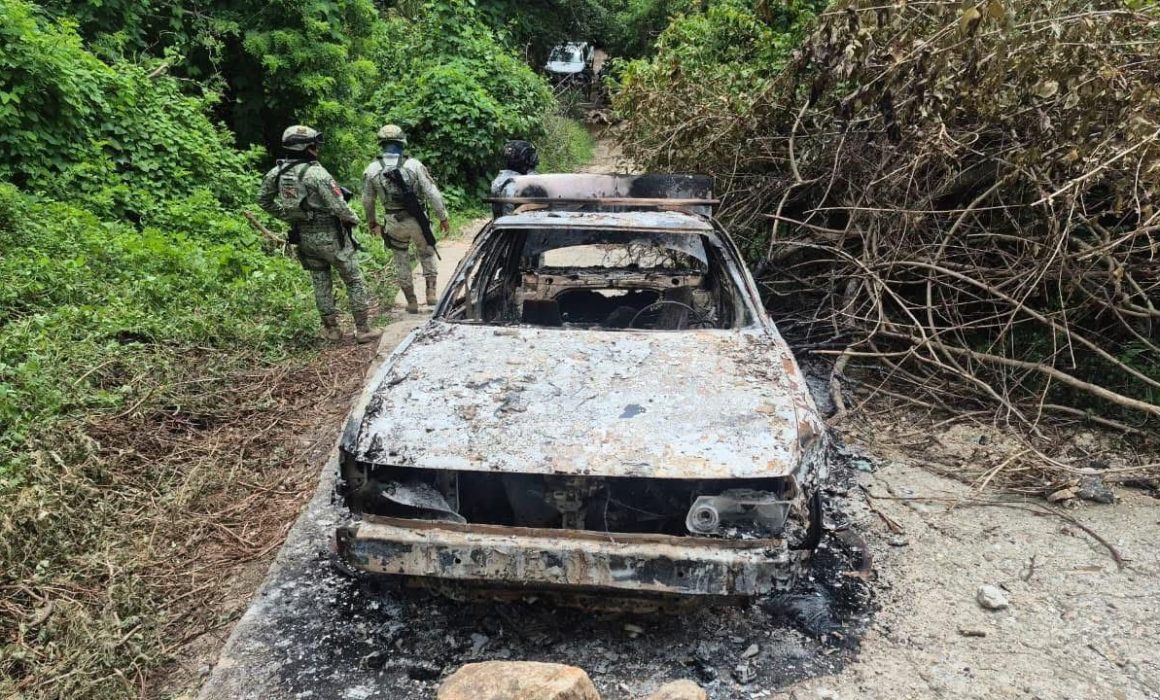Hallan a 4 calcinados dentro de coche quemado en Ayutla