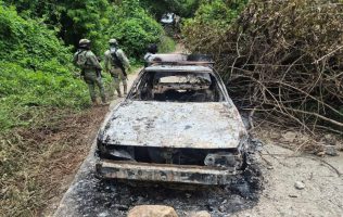 Hallan a 4 calcinados dentro de coche quemado en Ayutla