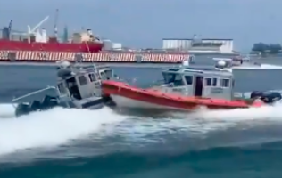 Deja choque de embarcaciones 2 marinos heridos en Veracruz