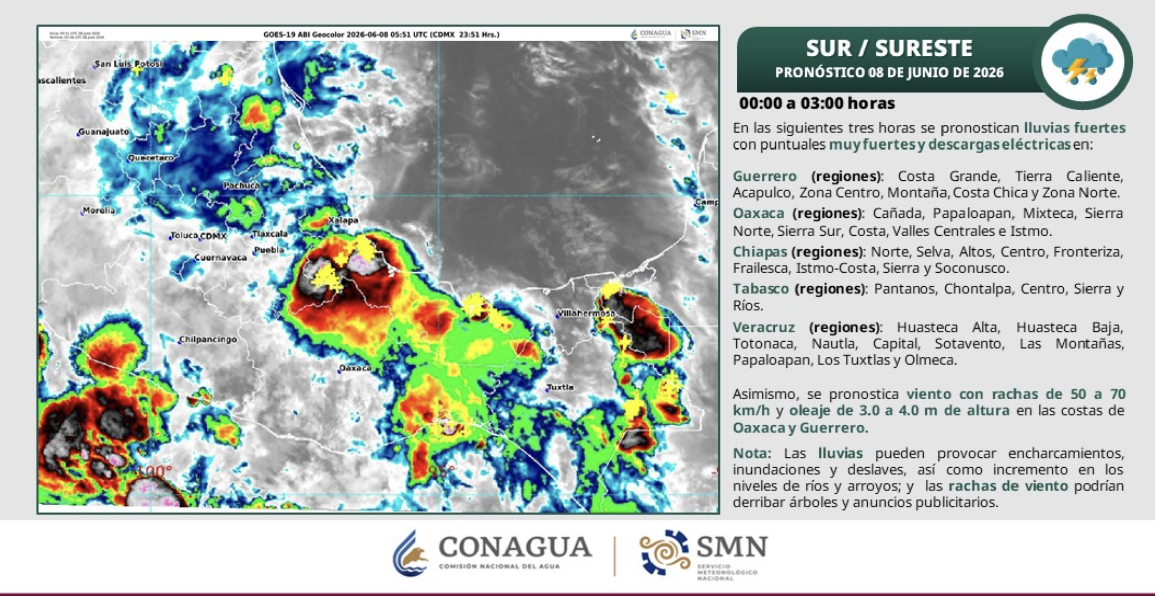 La Depresión Tropical Dos-E, que se prevé evolucione a la tormenta tropical Boris durante la madrugada del 8 de junio
