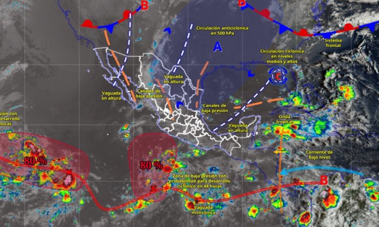 Prevén lluvias muy fuertes en Chihuahua, Durango, Sinaloa y Nayarit