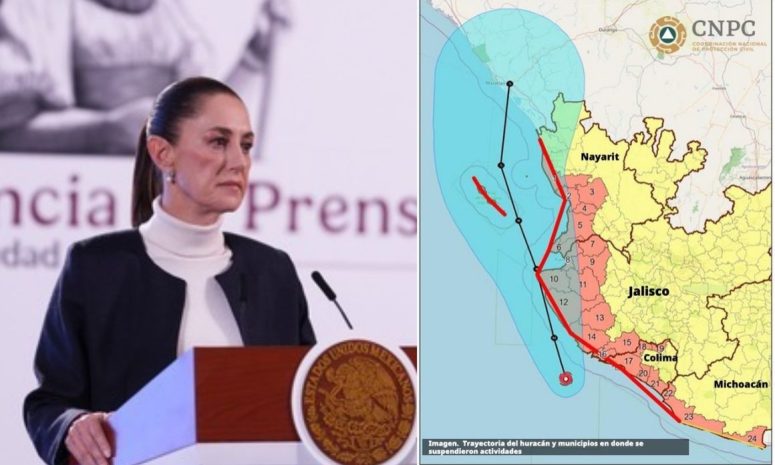 Exhorta Sheinbaum a resguardarse por huracán Simón; pide no salir