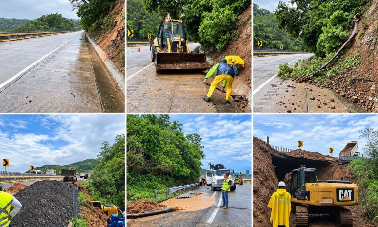 Intensas lluvias ocasionan afectaciones en autopista a Guerrero