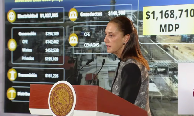 Inversión solo en electricidad, de 1.2 billones de pesos: Sheinbaum