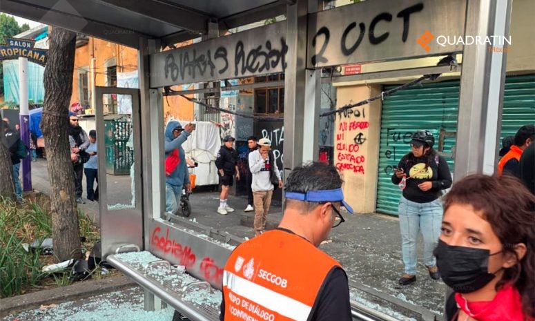 Vandalizan durante 2 de octubre en CDMX