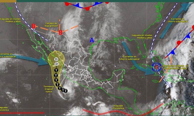 Prevén lluvias puntuales muy fuertes en Nayarit y Jalisco