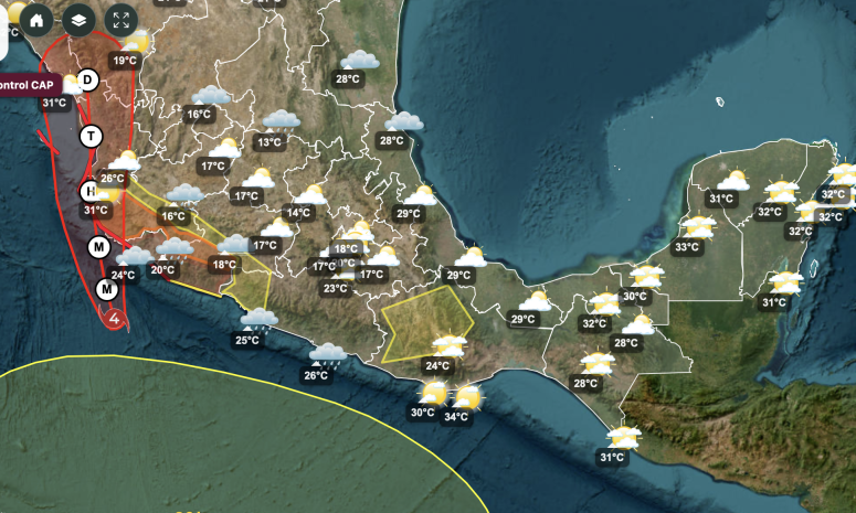 Huracán Simón tocará tierra este domingo en costas de Jalisco